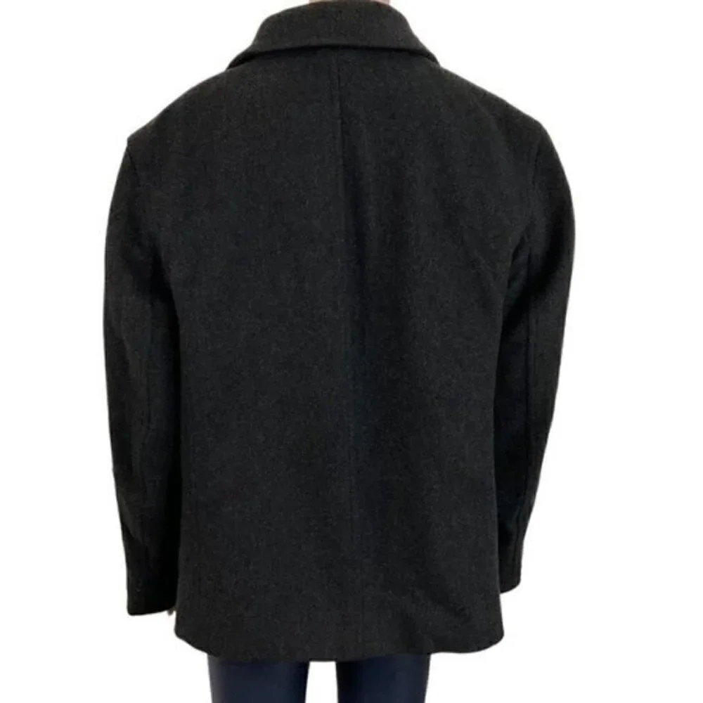J.Crew Double Breasted Wool Jacket Gray Vintage Size Medium Lined